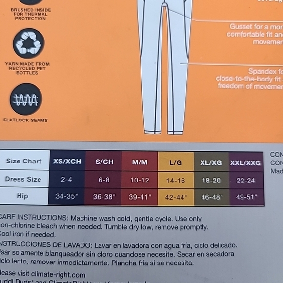 NEW Cuddl Duds Plush Warmth Climate Right Black Leggings Soft Stretchy Sz L - Picture 6 of 6